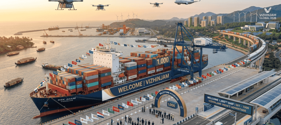 Vizhinjam Port Achieves Historic Milestone by Welcoming Its 1,000th Ship