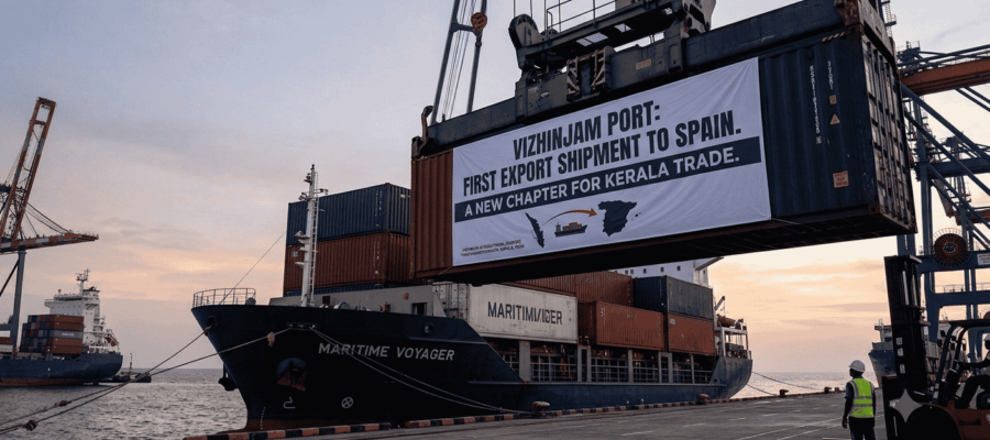 Vizhinjam Port First Export Shipment to Spain: A New Chapter for Kerala Trade