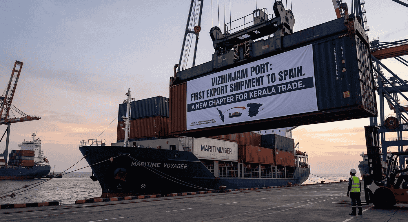 Vizhinjam Port First Export Shipment to Spain