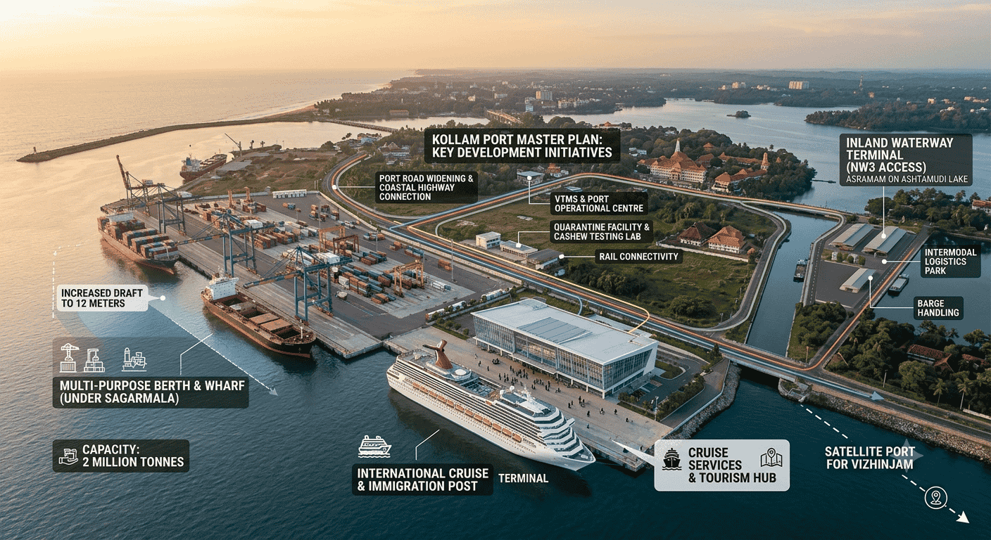 Kollam Port to Become Vizhinjam's Satellite Port: Development Plans Explained